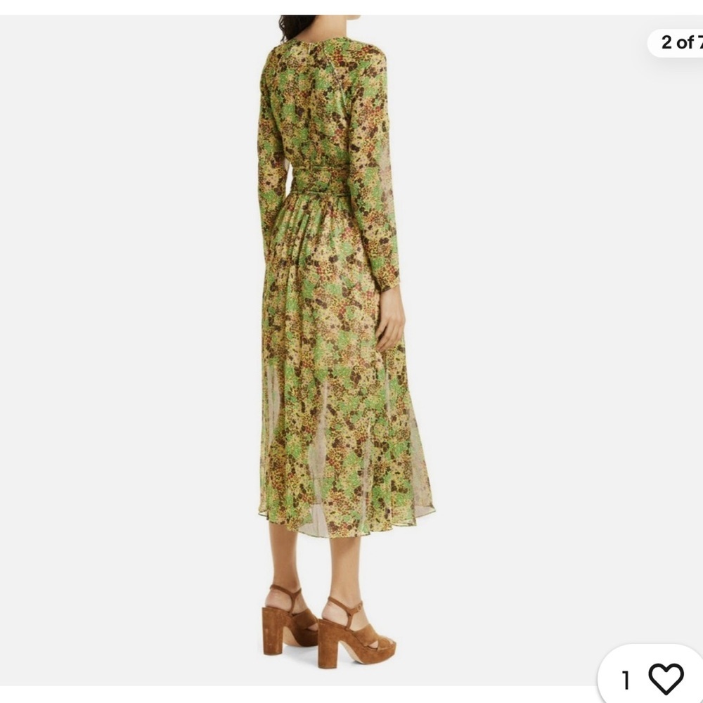 Ted Baker London UMAH Long sleeve Floral V-Neck MIDI Dress - Picture 10 of 14